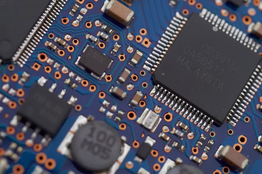 A close-up of a circuit board