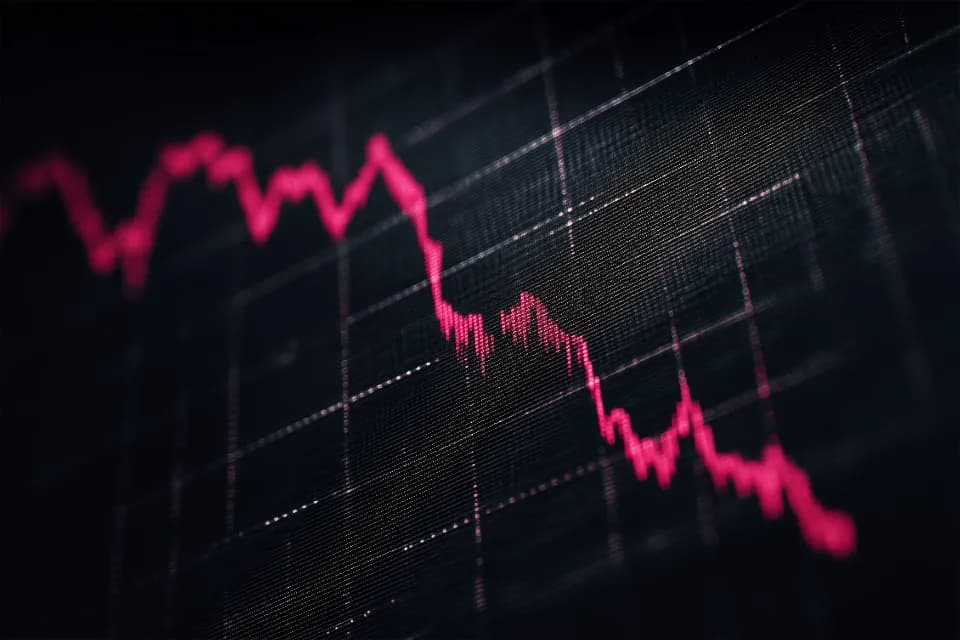 A falling market chart